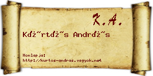 Kürtös András névjegykártya