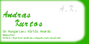 andras kurtos business card